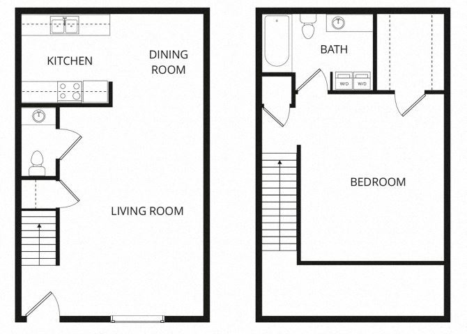 1 Bed 1.5 Bath Loft